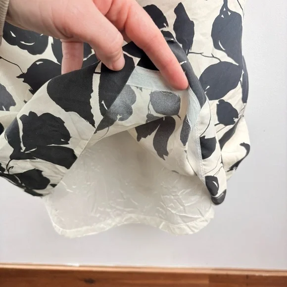 Ann Taylor Floral Silk Pencil Dress Sz 10 Chic Black White Wedding Party Elegant - Picture 8 of 9